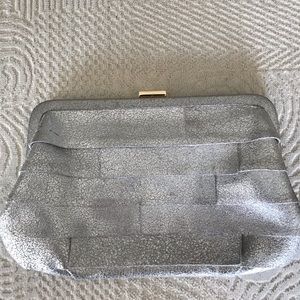 J Crew silver clutch